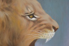 African Art Painting on Canvas Lion & Zebra Kill Serengeti Safari LARGE Art