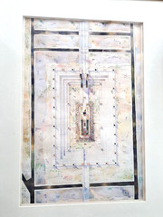 1990 Abstract Architectural Geometric Watercolor Modernist Framed Art