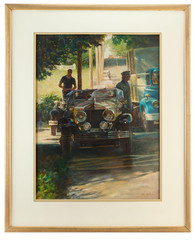 John Gable Original Oil Painting Vintage Automobile Jerry Weintraub Estates
