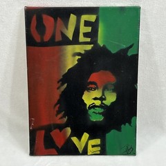 Custom Bob Marley One Love Rasta Colored Canvas Wall Art Painting 12”x16”