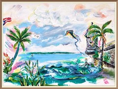 Flying a kite in San Juan, Puerto Rico – Acrylic Original Painting