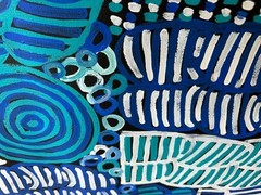 Betty Mbitjana, Large 2010 Australian Aboriginal Painting, „Awelye“, COA NICE!