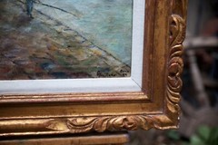 1959 Paris French Street Scene Original Oil on Canvas Seine River Eiffel Tower