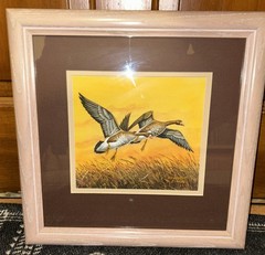 Original Rhynard Klingbeil Watercolor painting framed White-Fronted Goose