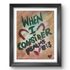 BLESSED#892 Psalm 8:3 14×11 Original Canvas Art Acrylic Scripture Abstract