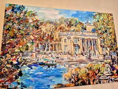 Original Oil Painting Of Warsaw Artist Signed Impressionist Heavy Impasto 57″x36