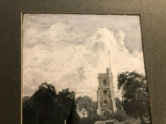 Antique Published Signed Illustration Art Painting Boats Thames Church HySandham