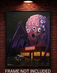 Cosmic Horror Scary – Original 20×24 Liminal Space Monster Painting