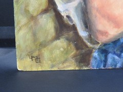 Australian Portrait of Artist Circa 1950 Oil Signed with Monogram LMG