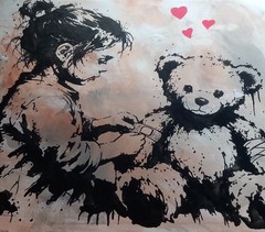 Original street art painting urban art canvas in Banksy style unique hand painted