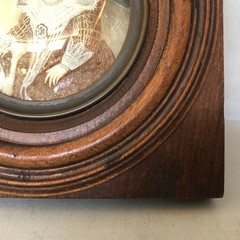 Antique Round Hand Painted and Signed Women’s Portrait in Original Frame.