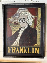 Kathy Graybill-Folk Art Painter-ORIGINAL Artwork-Ben Franklin 21×27
