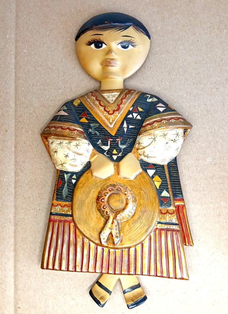 Very RARE R.R. Pineda Signed Mexican Folk Art on Wood. Exceptional!