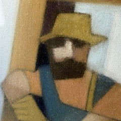 Lynne Cannoy Original Pastel Painting Cubist Social Realism Oil Rig Art 13×20