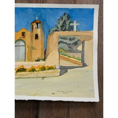 Santuario de Chimayo #2 Original Watercolor Painting 2021 11×15 Warren C Plauche