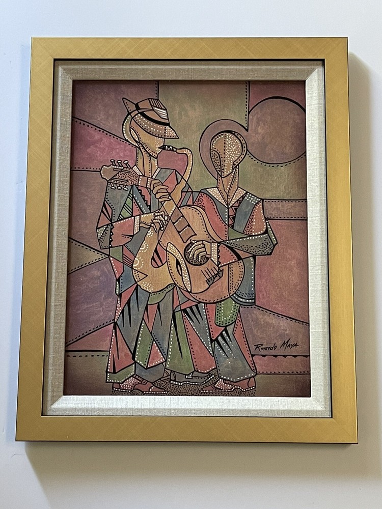 Ricardo Maya Original Painting Authentic Cuban Modernist Nicaragua Abstract 16″