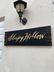 Halloween Sleepy Hollow Wooden Sign Carved Rustic Antique Look