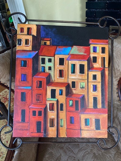 C. Viens (Canada) Original Painting 26 X22 in Metal Frame