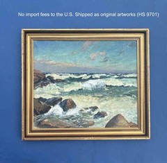 Aksel Knudsen (1903) Nordic Maritime Oil. Crashing Waves. 1940s. COA