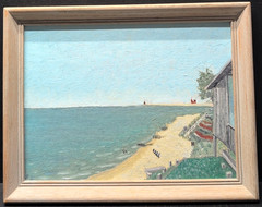 Early Michael Steele Churchman Painting 10″ x 13″ Seascape Signed M.S.C. 1950’s