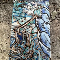 Trippy Maine Artist Mandy Cyr Painting On Skateboard Deck Art Outsider Art