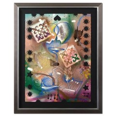 MARK KOSTABI signed ORIGINAL MIXED MEDIA PAINTING large FRAMED COA