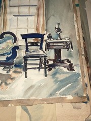 Antique Original Watercolor Signed R.R. Jordan 1937 Paper 20×15