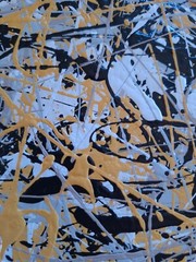 Original Abstract Action Painting jackson pollock style signed art Canvas