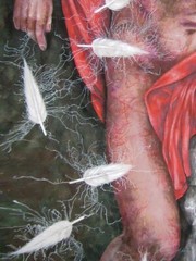 religious art sacred painting contemporary modern saint sebastian man portrait