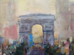 „Bartender Paris“ 140-70-3.8cm Arcyl and oil on canvas