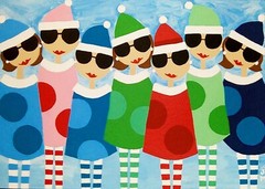 original signed 5×7″ painting childhood memory keepsake „Snow Day Friends“