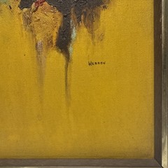 Vintage Original Abstract Oil Painting On Canvas Signed By WESSON Framed – NICE