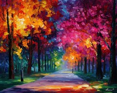 Leonid Afremov PATH OF HARMONY Oil Paint 30″x24″ LIMITED EDITION GICLEE ORIGINAL