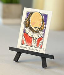 ACEO original Painting “William Shakespeare” Signed Shara Braithwaite 2.5×3.5in