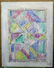 THE OPEN WINDOW abstract 16×20 Big canvas NEW oil painting modern art by Crowell