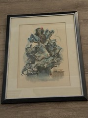 Vintage Signed Watercolor of Flameco Dancer by Pere Clapera Argelaguer