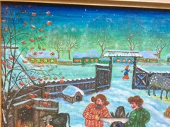 Vladimir Razoumov listed Russian Russia artist oil titled “Hiver Au Village”