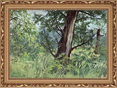 Heinz Roder Framed Landscape Painting Signed Oil on Cardboard OOAK