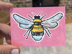 ACEO Original Acrylic Painting „Bee“ by Tara J. Hannon