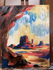 11×14 Original Monument Valley Acrylic Painting on Canvas | Signed Western Art
