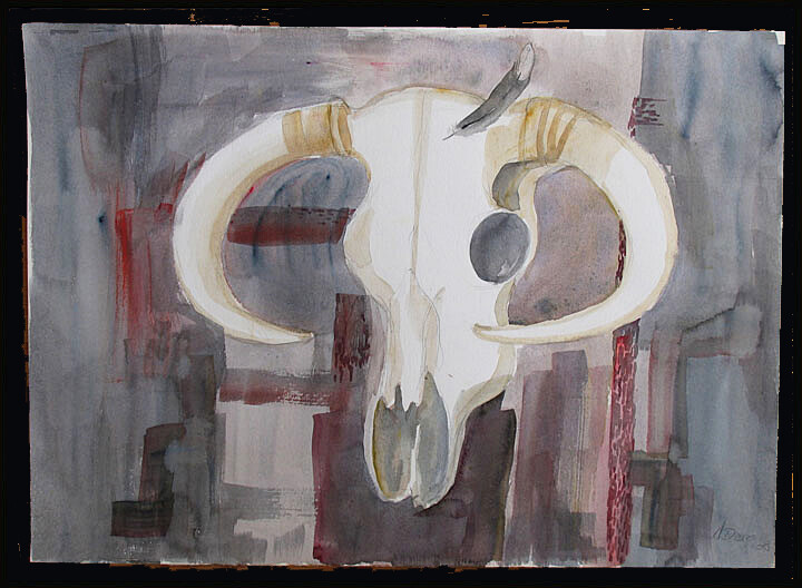 Modernist 1968 Painting Western NATALIE HARLAN DAVIS NYC Washington DC Phila