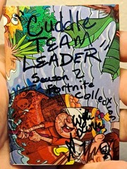 aceo original artcard acrylics „Cuddle Team Leader“ (OOAK) ATC 1/1 Limit signed