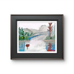 Landscape Water Feature Abstract Expressionist Original Painting Canvas 11×14