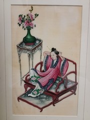 Antique Chinese Pith Painting Rice Paper