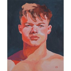 Original Hand painted Artwork Oil Painting on canvas board Man Male Portrait