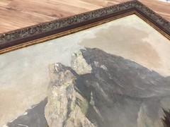 Vintage Original OIL PAINTING on Canvas Die Waxensteine Garmisch Germany