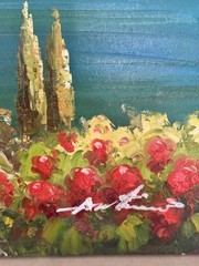 Antonio Di Viccaro Original Oil Painting Mediterranean View Palette Knife 36×24