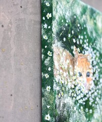 Ginger cat original small painting on canvas orange kitten