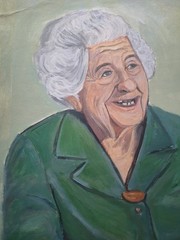 Contemporary Elderly Woman Acrylic 9×12 Canvas Paper Painting