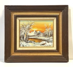 Vintage G Whitman Art Painting On Canvas Signed And Framed